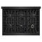 36 In. Legacy Gas Rangetop With 6 Brass Burners And Porcelain Cooktop In Black Stainless Steel