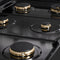 36 In. Legacy Gas Rangetop With 6 Brass Burners And Porcelain Cooktop In Black Stainless Steel