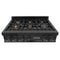 36 In. Legacy Gas Rangetop With 6 Brass Burners And Porcelain Cooktop In Black Stainless Steel