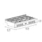 48 In. Classic Gas Rangetop With 8 Brass Burners And Porcelain Cooktop In Black Stainless Steel