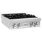 30 In. Legacy Gas Rangetop With 4 Brass Burners And Porcelain Cooktop In Stainless Steel