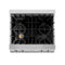 30 In. Legacy Gas Rangetop With 4 Brass Burners And Porcelain Cooktop In Stainless Steel