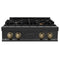 Autograph Edition 30 In. Legacy Gas Rangetop With 4 Burners And Porcelain Cooktop In Black Stainless Steel With Champagne Bronze Accents