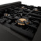 Autograph Edition 30 In. Legacy Gas Rangetop With 4 Burners And Porcelain Cooktop In Black Stainless Steel With Polished Gold Accents