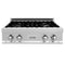 30 In. Legacy Gas Rangetop With 4 Burners And Porcelain Cooktop In Satin Stainless Steel