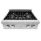 30 In. Legacy Gas Rangetop With 4 Burners And Porcelain Cooktop In Satin Stainless Steel