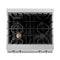30 In. Legacy Gas Rangetop With 4 Brass Burners And Porcelain Cooktop In Satin Stainless Steel