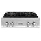 30 In. Legacy Gas Rangetop With 4 Brass Burners And Porcelain Cooktop In Satin Stainless Steel