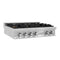 36 In. Legacy Gas Rangetop With 6 Brass Burners And Porcelain Cooktop In Satin Stainless Steel