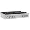 48 In. Classic Gas Rangetop With 8 Brass Burners And Porcelain Cooktop In Satin Stainless Steel