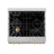 Autograph Edition 30 In. Legacy Gas Rangetop With 4 Burners And Porcelain Cooktop In Satin Stainless Steel With Polished Gold Accents