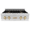 Autograph Edition 30 In. Legacy Gas Rangetop With 4 Burners And Porcelain Cooktop In Stainless Steel With Polished Gold Accents