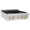 Autograph Edition 30 In. Legacy Gas Rangetop With 4 Burners And Porcelain Cooktop In Stainless Steel With Polished Gold Accents