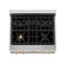 Autograph Edition 30 In. Legacy Gas Rangetop With 4 Burners And Porcelain Cooktop In Stainless Steel With Polished Gold Accents