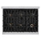 Autograph Edition 36 In. Classic Gas Rangetop With 6 Burners And Porcelain Cooktop In Stainless Steel With Champagne Bronze Accents