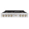 Autograph Edition 48 In. Classic Gas Rangetop With 8 Burners And Porcelain Cooktop In Stainless Steel With Polished Gold Accents