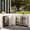 Autograph Edition 24 In. Touchstone Dual Zone 44 Bottle Wine Cooler With Satin Stainless Steel Glass Door And Polished Gold Handle