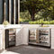Autograph Edition 24 In. Touchstone Dual Zone 44 Bottle Wine Cooler With Satin Stainless Steel Glass Door And Polished Gold Handle