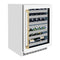 Autograph Edition 24 In. Touchstone Dual Zone 44 Bottle Wine Cooler With White Matte Glass Door And Champagne Bronze Handle
