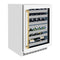 Autograph Edition 24 In. Touchstone Dual Zone 44 Bottle Wine Cooler With White Matte Glass Door And Polished Gold Handle