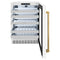 Autograph Edition 24 In. Touchstone Dual Zone 44 Bottle Wine Cooler With White Matte Glass Door And Polished Gold Handle