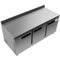 72 in. Three-Door Worktop Refrigerator With 3.5 in. Backsplash - 16.9 Cu Ft.