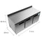 72 in. Three-Door Worktop Refrigerator With 3.5 in. Backsplash - 16.9 Cu Ft.