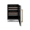 Autograph Edition 24 In. Monument Dual Zone 44 Bottle Wine Cooler In Stainless Steel With Champagne Bronze Accents
