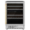 Autograph Edition 24 In. Monument Dual Zone 44-bottle Wine Cooler In Stainless Steel With Polished Gold Accents
