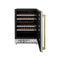 Autograph Edition 24 In. Monument Dual Zone 44-bottle Wine Cooler In Stainless Steel With Polished Gold Accents
