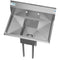 30 in. One Compartment Stainless Steel Commercial Sink with 2 Drainboards, Bowl Size 10" x 14" x 10