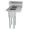 23 in. One Compartment Stainless Steel Commercial Sink with Drainboard, Bowl Size 10"x 14"x 10