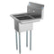 23 in. One Compartment Stainless Steel Commercial Sink with Drainboard, Bowl Size 10"x 14"x 10