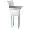 23 in. One Compartment Stainless Steel Commercial Sink with Drainboard, Bowl Size 10"x 14"x 10