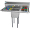 44 in. One Compartment Stainless Steel Commercial Sink with 2 Drainboards, Bowl Size 12"x 16"x 10