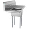 44 in. One Compartment Stainless Steel Commercial Sink with 2 Drainboards, Bowl Size 12"x 16"x 10