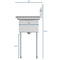 44 in. One Compartment Stainless Steel Commercial Sink with 2 Drainboards, Bowl Size 12"x 16"x 10