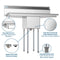 44 in. One Compartment Stainless Steel Commercial Sink with 2 Drainboards, Bowl Size 12"x 16"x 10