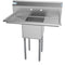 38 in. One Compartment Stainless Steel Commercial Sink with Drainboards, Bowl Size 14"x 16"x 11