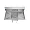 38 in. One Compartment Stainless Steel Commercial Sink with Drainboards, Bowl Size 14"x 16"x 11
