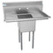 38 in. One Compartment Stainless Steel Commercial Sink with Drainboards, Bowl Size 14"x 16"x 11
