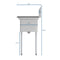 29 in. One compartment Stainless Steel Commercial Restaurant Sink with Drainboard, Bowl Size 14" x 16" x 11