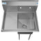 29 in. One compartment Stainless Steel Commercial Restaurant Sink with Drainboard, Bowl Size 14" x 16" x 11