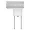 29 in. One compartment Stainless Steel Commercial Restaurant Sink with Drainboard, Bowl Size 14" x 16" x 11