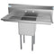 45 in. One Compartment Stainless Steel Commercial Sink with Drainboards, Bowl Size 15"x 15"x 12