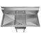 45 in. One Compartment Stainless Steel Commercial Sink with Drainboards, Bowl Size 15"x 15"x 12