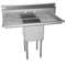 45 in. One Compartment Stainless Steel Commercial Sink with Drainboards, Bowl Size 15"x 15"x 12
