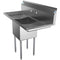 45 in. One Compartment Stainless Steel Commercial Sink with Drainboards, Bowl Size 15"x 15"x 12