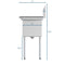45 in. One Compartment Stainless Steel Commercial Sink with Drainboards, Bowl Size 15"x 15"x 12
