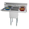 45 in. One compartment Stainless Steel Commercial Sink with Drainboards and Faucet, Bowl Size 15"x 15"x 12